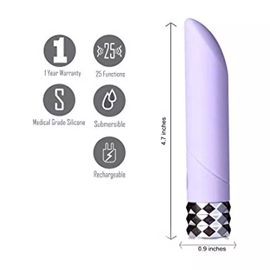 Maia Toys Angel Crystal Gem Supercharged Bullet Vibrator, Purple