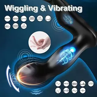 Wiggling & Vibrating Anal Vibrator Prostate Massager with Cock Ring for Men Pleasure, APP Remote Control Male Anus Stimulator Bu Wiggling & Vibrating Anal Vibrator Prostate Massager with Cock Ring for Men Pleasure, APP Remote Control Male Anus Stimulator Bu