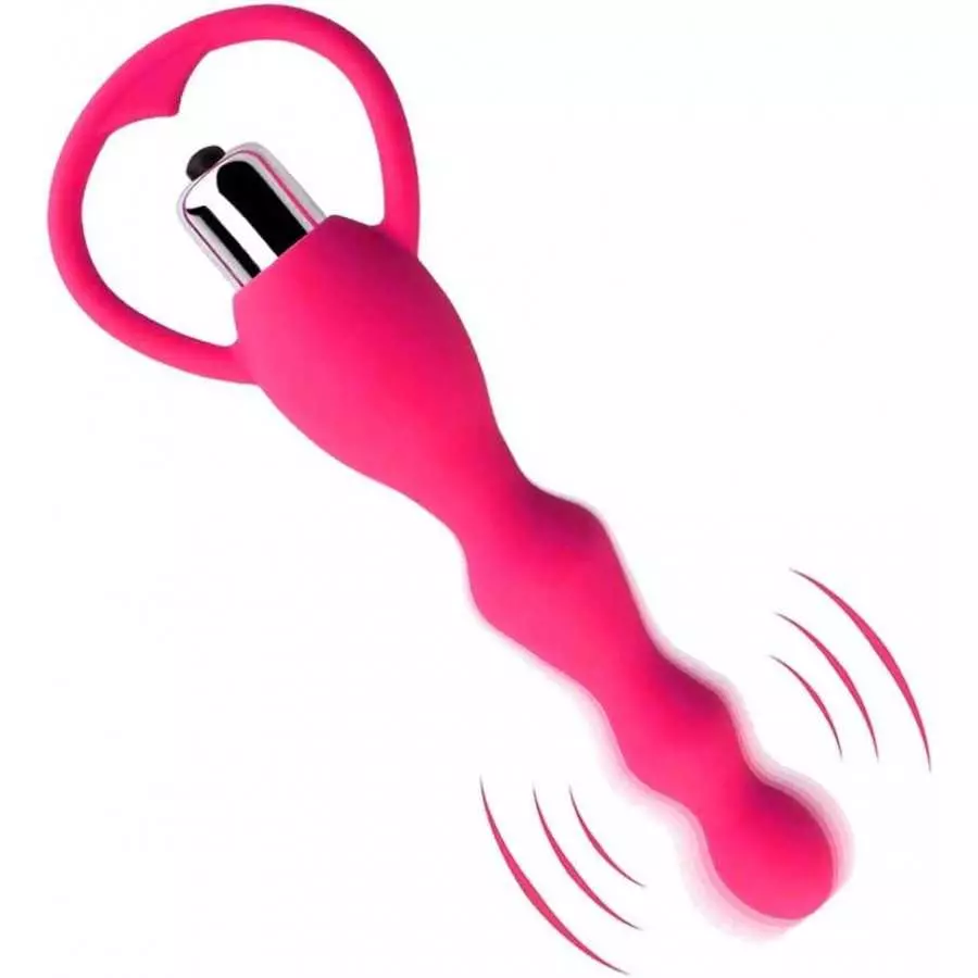 Vibrating Anal Beads Butt Plug, Graduated Design Silicone Anal Vibrator Waterproof G spot Anal Sex Toy for Men Women and Adult C Vibrating Anal Beads Butt Plug, Graduated Design Silicone Anal Vibrator Waterproof G spot Anal Sex Toy for Men Women and Adult C