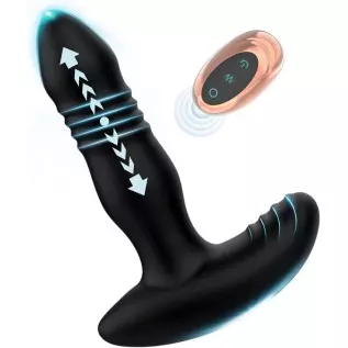 Thrusting Anal Vibrator, Prostate Massager Onismo Male Anal Plug Vibrating Butt Plug with 7 Telescopic & Vibration Modes Remote 