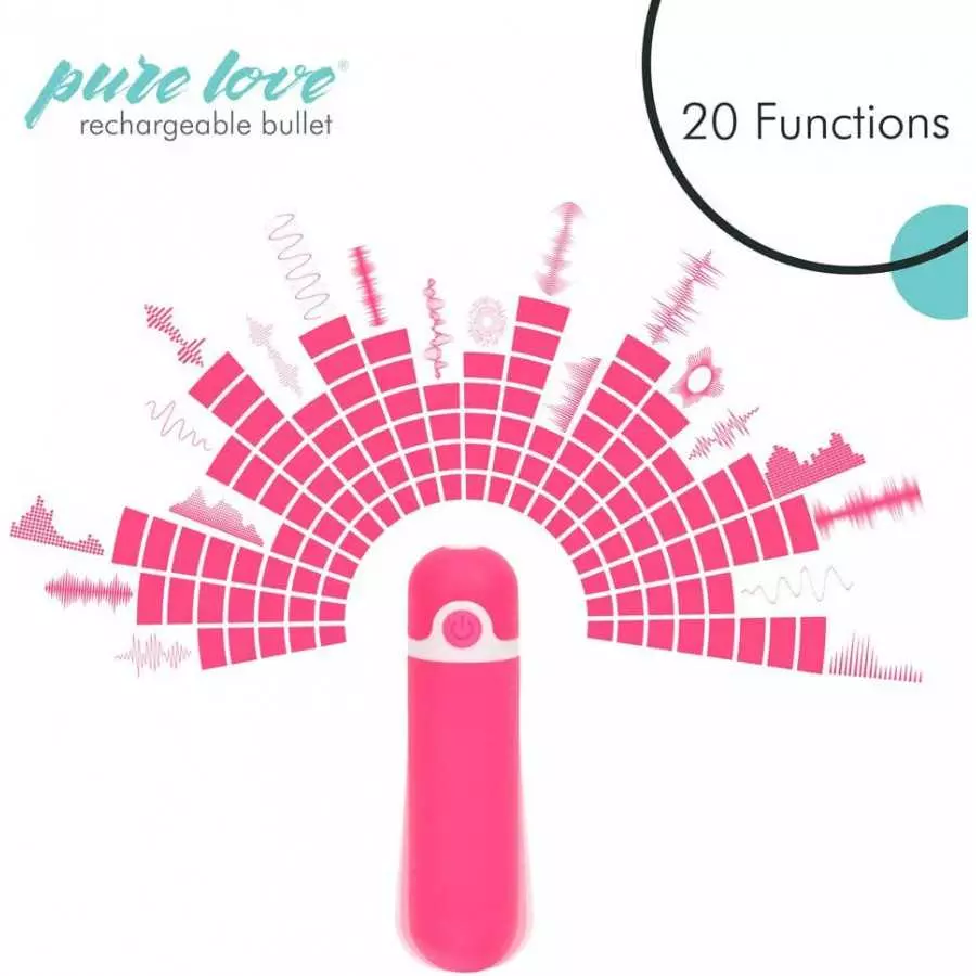 Pure Love Rechargeable Vibrating Bullet Purple, Waterproof, Multispeed and Multifunction, Adult Sex Toy
