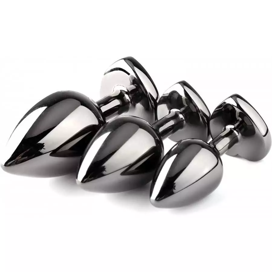 Hisionlee 3PCS Anal Plug Set Cleaning Toy of Anus Sex Heart Sexy Toys Anal Butt Plugs for Women and Men Couple (Rose Pink)