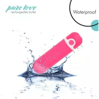 Pure Love Rechargeable Vibrating Bullet Purple, Waterproof, Multispeed and Multifunction, Adult Sex Toy