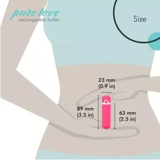 Pure Love Rechargeable Vibrating Bullet Purple, Waterproof, Multispeed and Multifunction, Adult Sex Toy