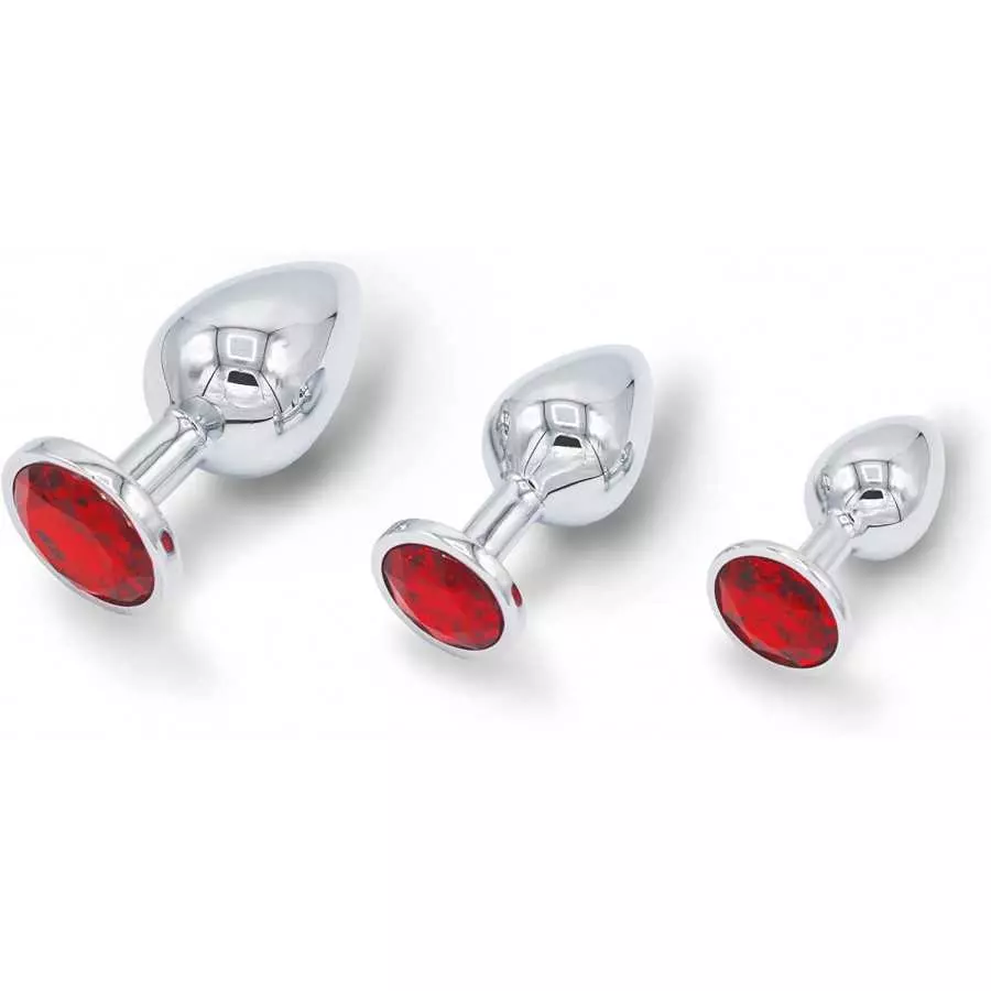 3Pcs Set Luxury Metal Butt Toys ,Anal Sex Trainer Jeweled Butt Plugs,Anal Sex Toys Kit , Adult Gay Anal Plugs Woman Men Sex Gift