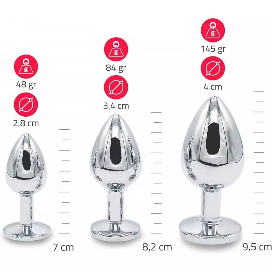 3Pcs Set Luxury Metal Butt Toys ,Anal Sex Trainer Jeweled Butt Plugs,Anal Sex Toys Kit , Adult Gay Anal Plugs Woman Men Sex Gift