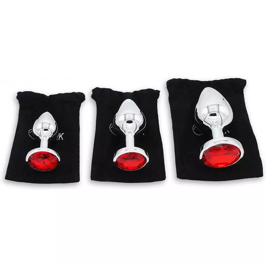 3Pcs Set Luxury Metal Butt Toys ,Anal Sex Trainer Jeweled Butt Plugs,Anal Sex Toys Kit , Adult Gay Anal Plugs Woman Men Sex Gift
