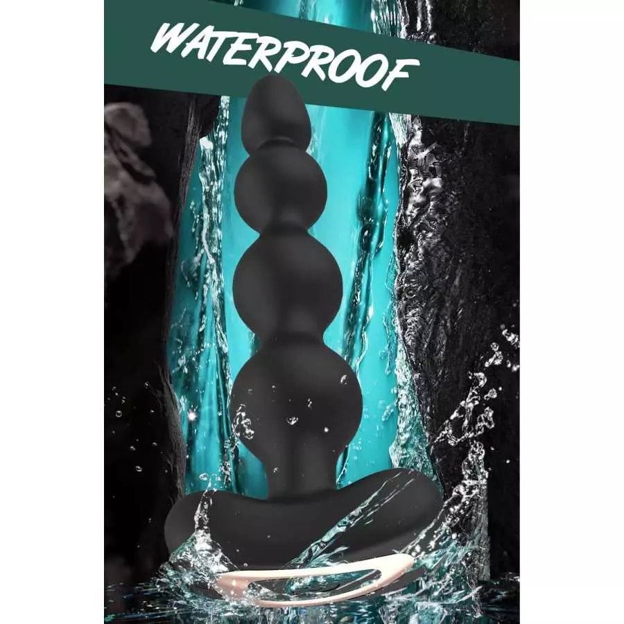 Vibrating Anal Beads Butt Plug, Remote Control Flexible Silicone Anal Vibrator Prostate Massager with 9 Vibration Modes Graduate