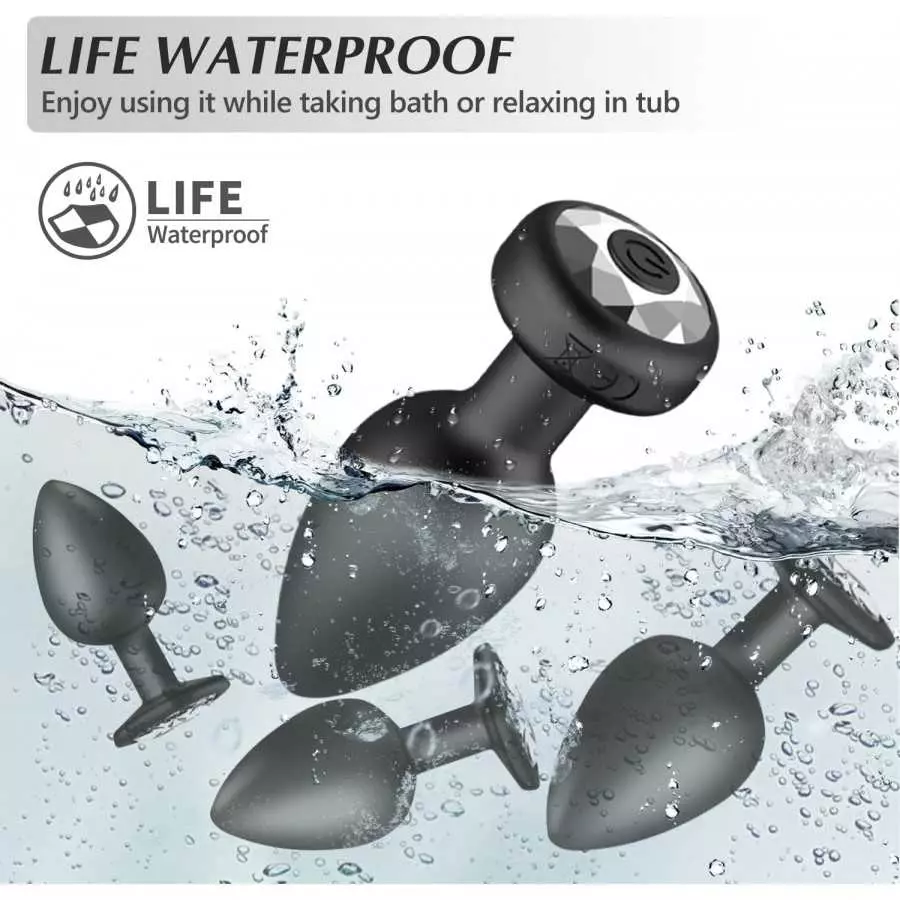 Anal Plug Vibrating Butt Plug - Anal Sex Toys Trainer 3PCS Silicone Jeweled Butt Plugs and 1PCS Remote Control 9 Vibration Modes