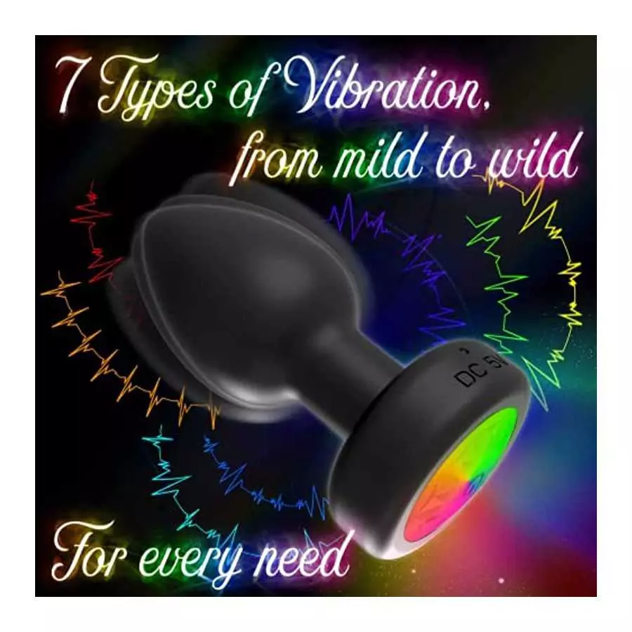 Vibrating Anal Plug Light Up Anal Vibrator Prostate Massagers with Remote Control, Fetish G-spot Stimulator LED Light Silicone R
