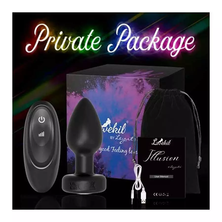 Vibrating Anal Plug Light Up Anal Vibrator Prostate Massagers with Remote Control, Fetish G-spot Stimulator LED Light Silicone R