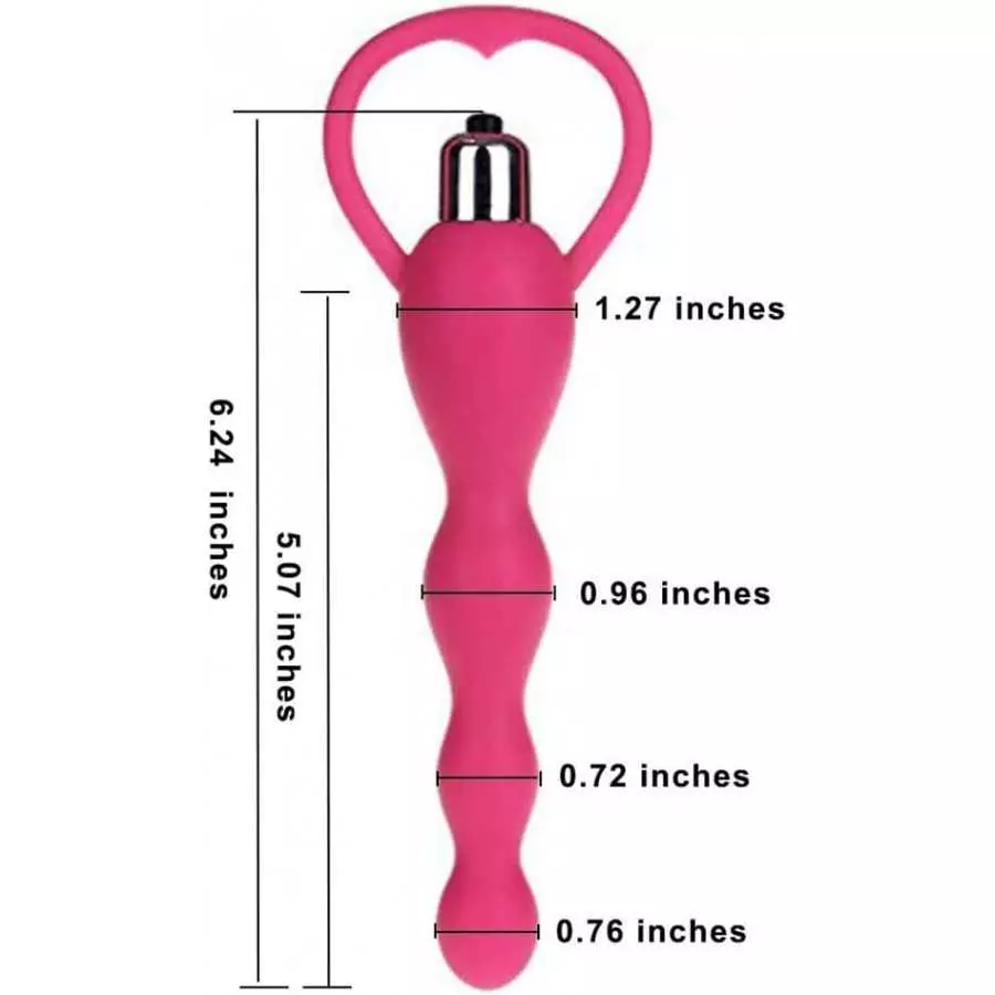 Vibrating Anal Beads Butt Plug, Graduated Design Silicone Anal Vibrator Waterproof G-spot Anal Sex Toy for Men, Women and Couple