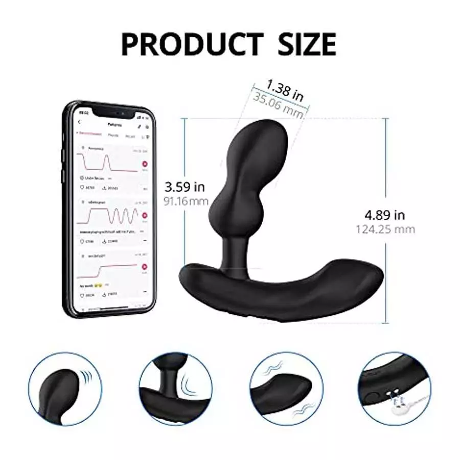 LOVENSE Edge 2 Male Prostate Massager Anal Vibrator, Bluetooth Prostate & Perineum Stimulator Anal Sex Toys for Men, Dual Motor 