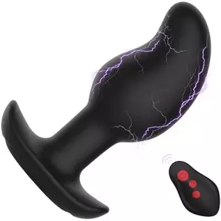 Electric Shock Anal Vibrator Prostate Stimulator, Leyuto 8 Vibration Modes Electric Stimulation Butt Plug Vibrating Anal Plug Vi