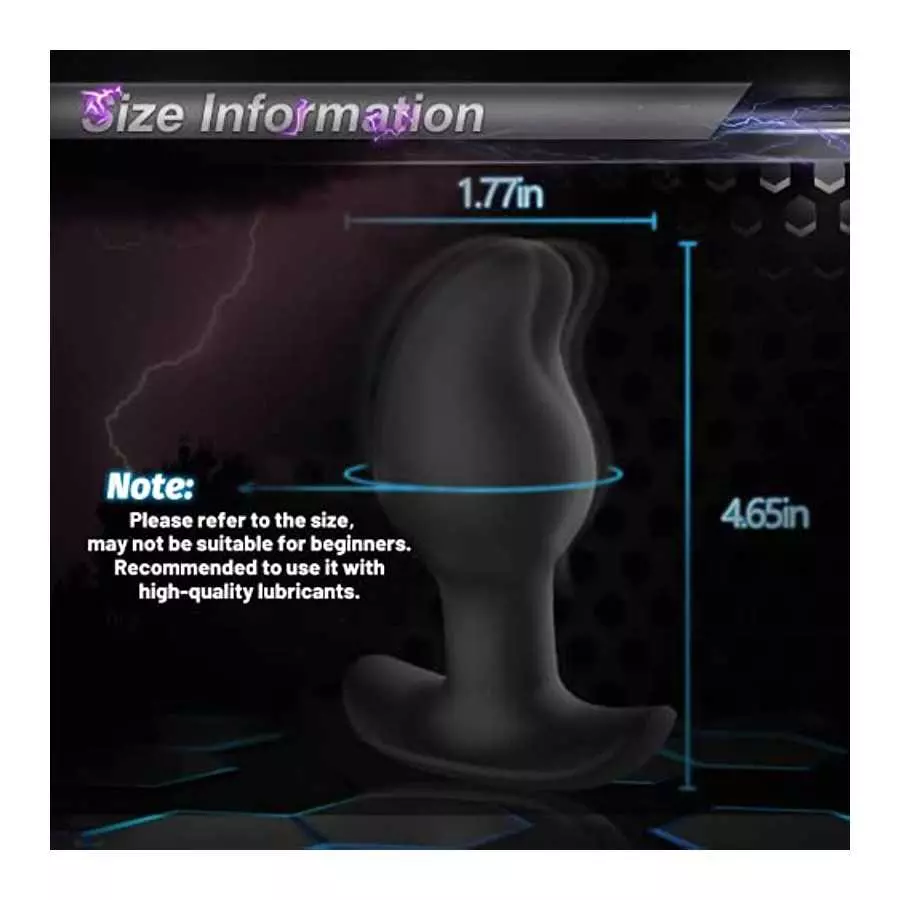 Electric Shock Anal Vibrator Prostate Stimulator, Leyuto 8 Vibration Modes Electric Stimulation Butt Plug Vibrating Anal Plug Vi