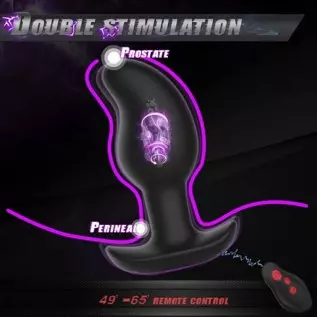 Electric Shock Anal Vibrator Prostate Stimulator, Leyuto 8 Vibration Modes Electric Stimulation Butt Plug Vibrating Anal Plug Vi
