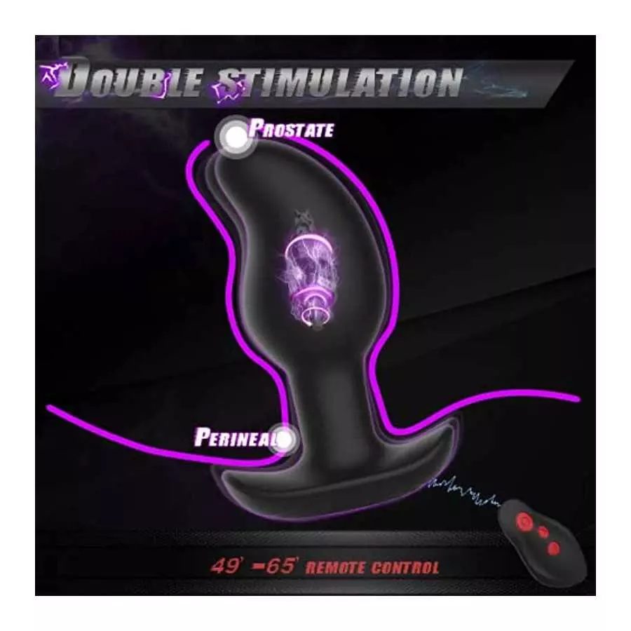 Electric Shock Anal Vibrator Prostate Stimulator, Leyuto 8 Vibration Modes Electric Stimulation Butt Plug Vibrating Anal Plug Vi