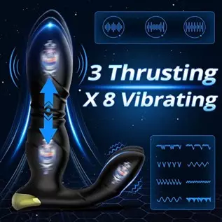 Vibrating Anal Plug with Electric Shock Pulse Vibrator, Anal Vibrator Prostate Massager for Men with Remote Control, Rechargeabl