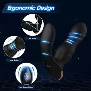 Vibrating Anal Plug with Electric Shock Pulse Vibrator, Anal Vibrator Prostate Massager for Men with Remote Control, Rechargeabl
