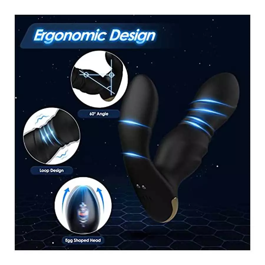 Vibrating Anal Plug with Electric Shock Pulse Vibrator, Anal Vibrator Prostate Massager for Men with Remote Control, Rechargeabl