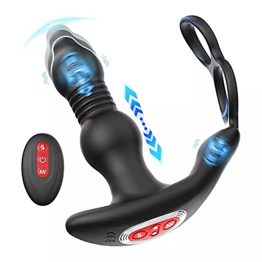 Prostate Massager Anal Vibrator for Men - Anal Sex Toys with Cock Ring, Mens Adult Sex Toys Anal dildo 10 Thrusting & Vibrating Prostate Massager Anal Vibrator for Men - Anal Sex Toys with Cock Ring, Mens Adult Sex Toys Anal dildo 10 Thrusting & Vibrating