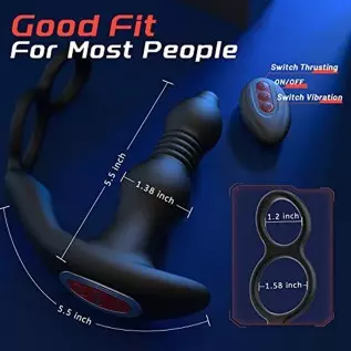 Prostate Massager Anal Vibrator for Men - Anal Sex Toys with Cock Ring, Mens Adult Sex Toys Anal dildo 10 Thrusting & Vibrating Prostate Massager Anal Vibrator for Men - Anal Sex Toys with Cock Ring, Mens Adult Sex Toys Anal dildo 10 Thrusting & Vibrating
