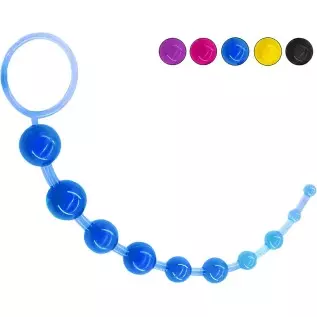 Upgrade Anal Beads Butt Plug 12 inch 10 Graduated Anal Chain Link with Safe O Pull Ring Anal Adult Sex Toy for Male Female Coupl