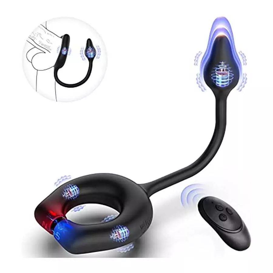 Vibrating Cock Ring with Anal Plug, lvhua Penis Ring Vibrator Magnet Adsorption Design, 10 Vibration Modes Adult Sex Toys for Me Vibrating Cock Ring with Anal Plug, lvhua Penis Ring Vibrator Magnet Adsorption Design, 10 Vibration Modes Adult Sex Toys for Me