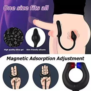 Vibrating Cock Ring with Anal Plug, lvhua Penis Ring Vibrator Magnet Adsorption Design, 10 Vibration Modes Adult Sex Toys for Me Vibrating Cock Ring with Anal Plug, lvhua Penis Ring Vibrator Magnet Adsorption Design, 10 Vibration Modes Adult Sex Toys for Me