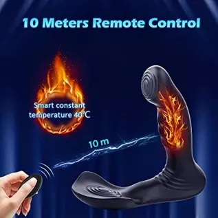 AMOVIBE Prostate Massager with 9 Wiggle & Vibration Patterns, App Control Anal Plug, Prostate Stimulor Toys with Heating Functio