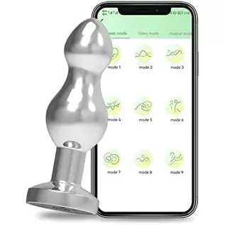 Vibrating Butt Plug, Tluda Stainless Steel Anal Plug Vibrator with 9 Vibration Modes, Anal Sex Toys Vibrating Buttplug, Butt Plu