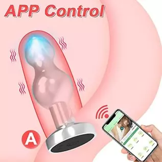Vibrating Butt Plug, Tluda Stainless Steel Anal Plug Vibrator with 9 Vibration Modes, Anal Sex Toys Vibrating Buttplug, Butt Plu