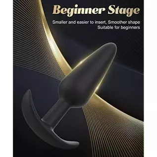 Butt Plug, Pack of 3 Anal Plugs, Silicone Anal Trainer Set from Beginners to Advanced Player, Anal Beads Plug Kit for Comfortabl