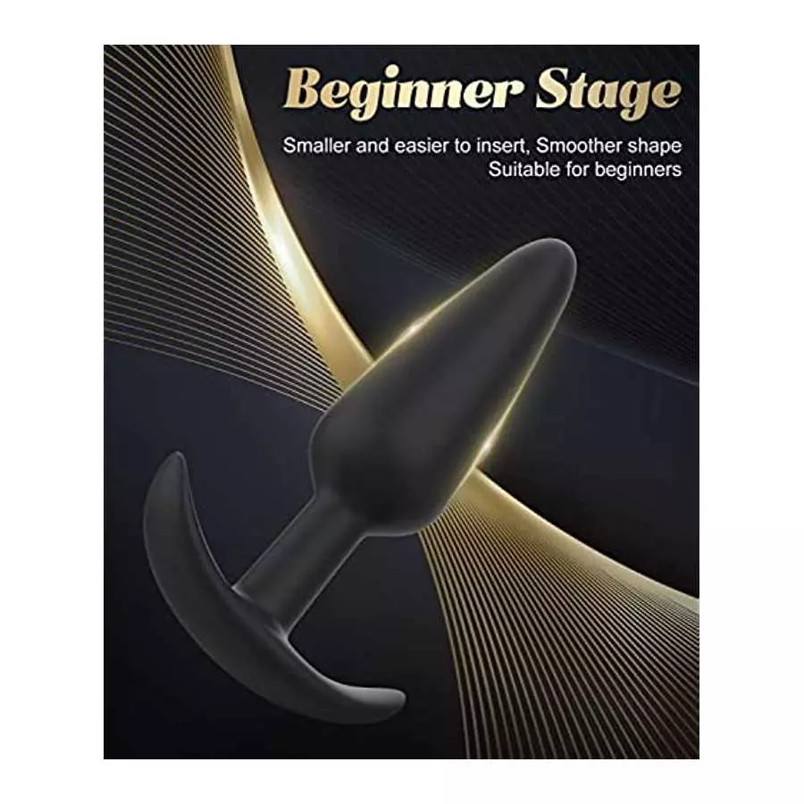 Butt Plug, Pack of 3 Anal Plugs, Silicone Anal Trainer Set from Beginners to Advanced Player, Anal Beads Plug Kit for Comfortabl