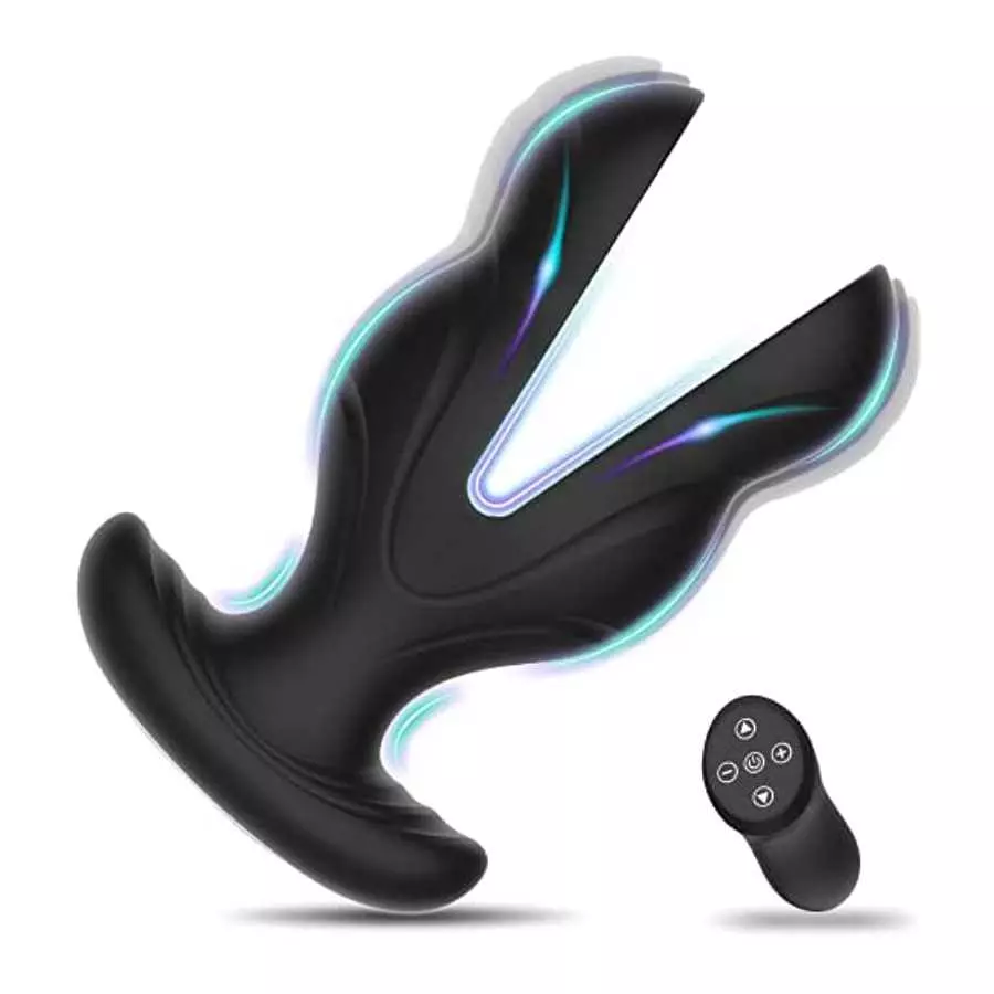 Vibrating Butt Plug Silicone Anal Vibrator for Anal Training, Y Shaped Anal Dilator with 7 Vibrations & 3 Vib Intensities Prosta Vibrating Butt Plug Silicone Anal Vibrator for Anal Training, Y Shaped Anal Dilator with 7 Vibrations & 3 Vib Intensities Prosta