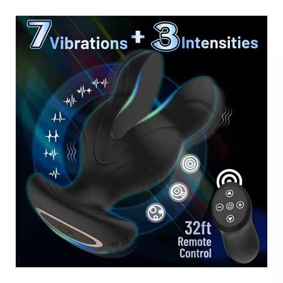 Vibrating Butt Plug Silicone Anal Vibrator for Anal Training, Y Shaped Anal Dilator with 7 Vibrations & 3 Vib Intensities Prosta