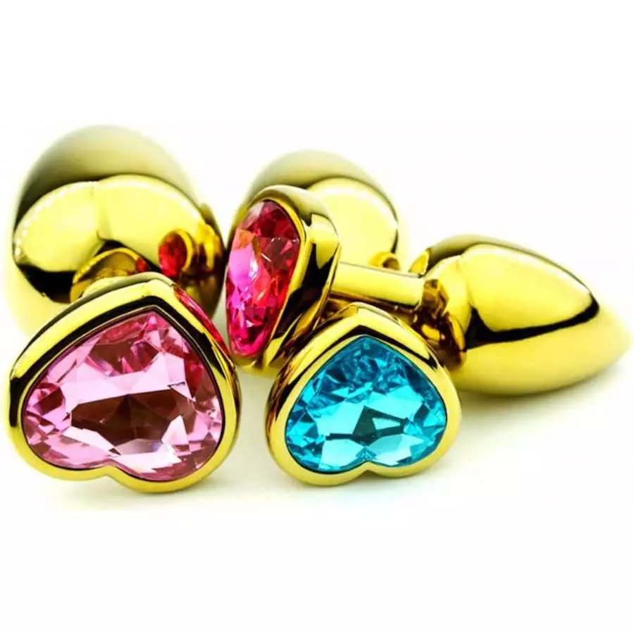 3Pcs Set Luxury Metal Butt Toys Heart Shaped Anal Trainer Jewel Butt Plug Kit S&M Adult Gay Anal Plugs Woman Men Sex Gifts Thing