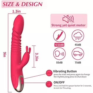 Rabbit Rose Toy Vibrator for Women - Bunny Ears for Clitoris G spot Stimulation,Waterproof Dildo Vibrator with 7 Powerful Vibrat