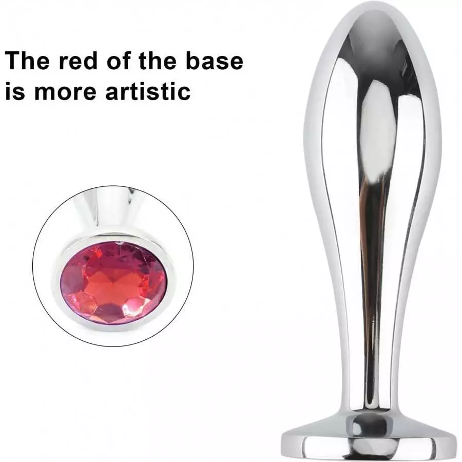 Anal Butt Plug, 3Pcs Set Safety Metal Anal Butt Plug Sex Toy with Crystal Diamond Beginner Anal Toy for Adult Unisex (Blue)