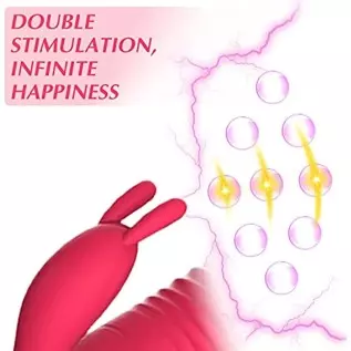 Rabbit Rose Toy Vibrator for Women - Bunny Ears for Clitoris G spot Stimulation,Waterproof Dildo Vibrator with 7 Powerful Vibrat