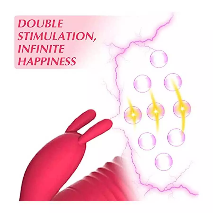 Rabbit Rose Toy Vibrator for Women - Bunny Ears for Clitoris G spot Stimulation,Waterproof Dildo Vibrator with 7 Powerful Vibrat