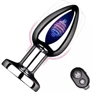 Vibrating Butt Plug Rechargeable Vibrating Anal Plug Prostate Massager with 10 Modes Stainless Steel Butt Plug Fetish Bondage An