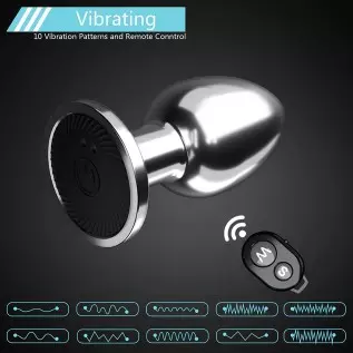 Vibrating Butt Plug Rechargeable Vibrating Anal Plug Prostate Massager with 10 Modes Stainless Steel Butt Plug Fetish Bondage An Vibrating Butt Plug Rechargeable Vibrating Anal Plug Prostate Massager with 10 Modes Stainless Steel Butt Plug Fetish Bondage An