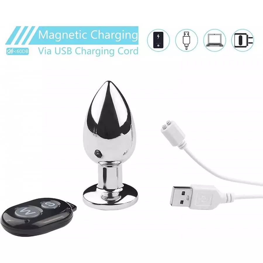 Vibrating Butt Plug Rechargeable Vibrating Anal Plug Prostate Massager with 10 Modes Stainless Steel Butt Plug Fetish Bondage An