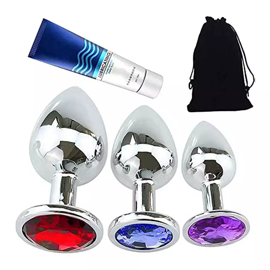 Stainless Steel Anal Butt Plugs Anal Trainer Toys, 3Pcs Anal Sex Toys Kit Personal Massager for Starter Beginner Men Women Coupl Stainless Steel Anal Butt Plugs Anal Trainer Toys, 3Pcs Anal Sex Toys Kit Personal Massager for Starter Beginner Men Women Coupl