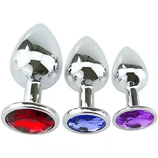 Stainless Steel Anal Butt Plugs Anal Trainer Toys, 3Pcs Anal Sex Toys Kit Personal Massager for Starter Beginner Men Women Coupl Stainless Steel Anal Butt Plugs Anal Trainer Toys, 3Pcs Anal Sex Toys Kit Personal Massager for Starter Beginner Men Women Coupl