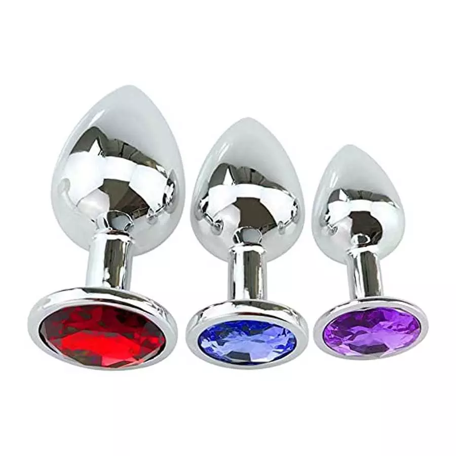 Stainless Steel Anal Butt Plugs Anal Trainer Toys, 3Pcs Anal Sex Toys Kit Personal Massager for Starter Beginner Men Women Coupl