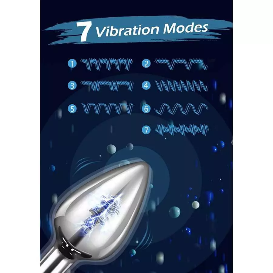 Vibrating Anal Plug, Kushor Stainless Steel Anal Vibrator with 7 Vibration Modes, Anal Sex Toys Vibrating Butt Plug, Butt Plugs 