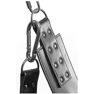 Master Series Leather Bondage Swing with Stirrups and Pillow Master Series Leather Bondage Swing with Stirrups and Pillow