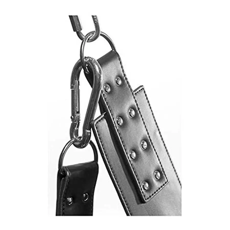 Master Series Leather Bondage Swing with Stirrups and Pillow